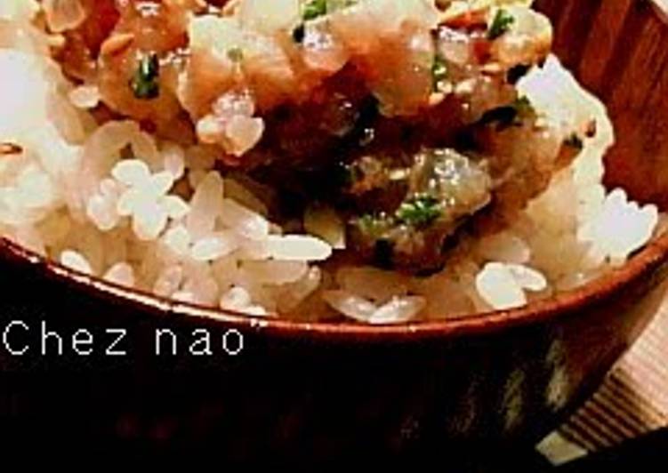 How to Prepare Ultimate Horse Mackerel Tataki (Pounded Horse Mackerel ) in Rice Bowl