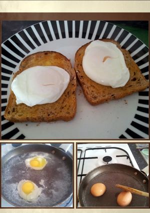 A picture of best method for poached eggs!!!.