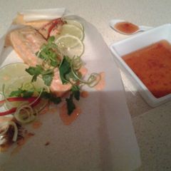 A picture of Red coconut curry salmon.