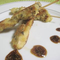 A picture of Non-Fried Fried Chicken Sticks with Herbs and Breadcrumbs.