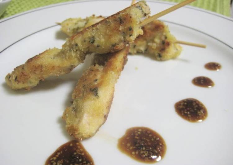 Non-Fried Fried Chicken Sticks with Herbs and Breadcrumbs