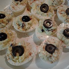 A picture of 4th of July deviled eggs, or anytime.