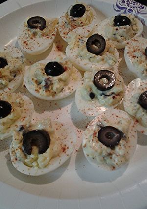 A picture of 4th of July deviled eggs, or anytime.