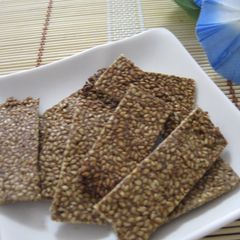 A picture of Sesame Crackers with Ginger and Toasted Barley Flour.