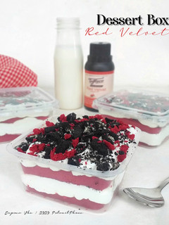 Foto resep Dessert box red velvet kukus