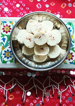 A picture of Coconut And Nuts Burfi. (No Fire Recipe).