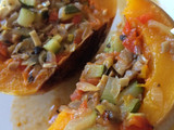 Calabaza rellena con verduras