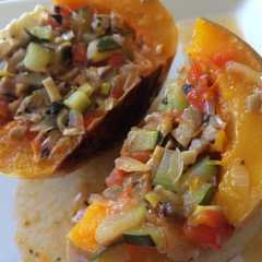 Una foto de Calabaza rellena con verduras