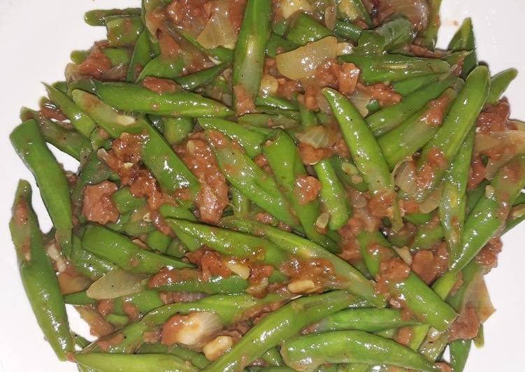 Resep Tumis buncis kornet yang mudah