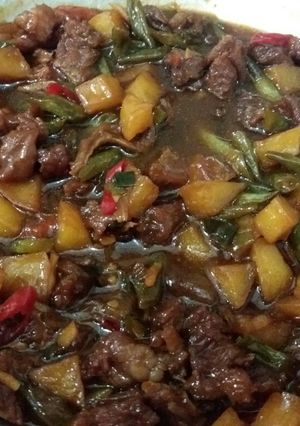 Foto resep Tumis daging sapi campur kentang dan buncis