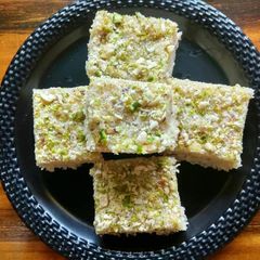 Coconut pista Barfi A picture of Coconut pista Barfi.