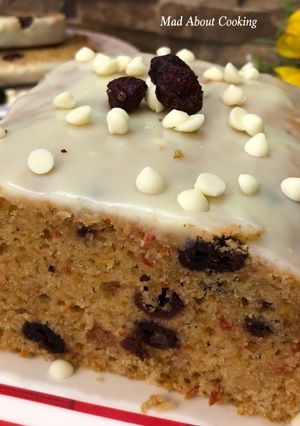A picture of Whole Wheat Carrot Cranberry Cooker Cake – No Oven Cake Recipe.