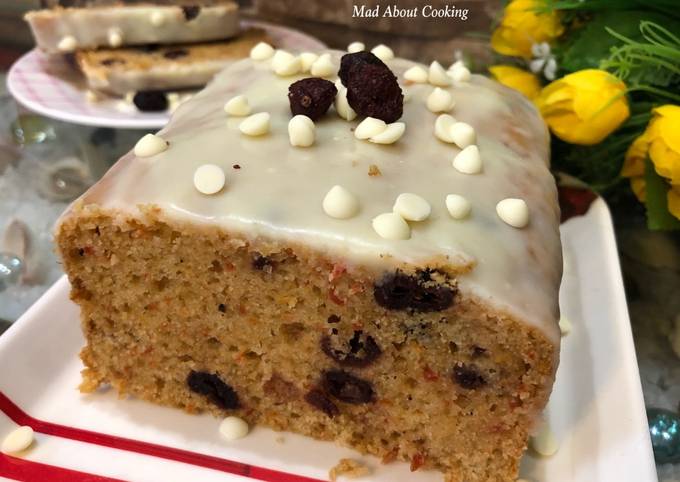 Whole Wheat Carrot Cranberry Cooker Cake – No Oven Cake Recipe