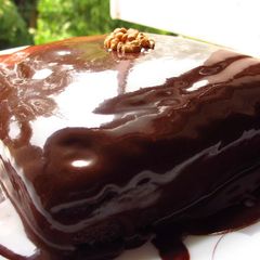 A picture of Eggless Choco-Walnut Cake - Step by Step Recipe.