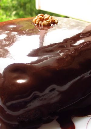 A picture of Eggless Choco-Walnut Cake - Step by Step Recipe.