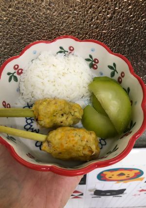 Hình của món Chạo mực bọc xả.