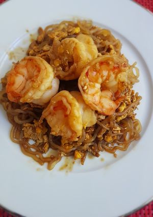 รูปของ ผัดเส้นบุกใส่ไข่ กุ้ง สูตรคีโต