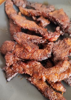 Una foto de Ternera estilo jerky en freidora de aire
