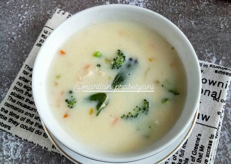 Bumbu Menyiapkan Cream soup ayam brokoli, Sempurna