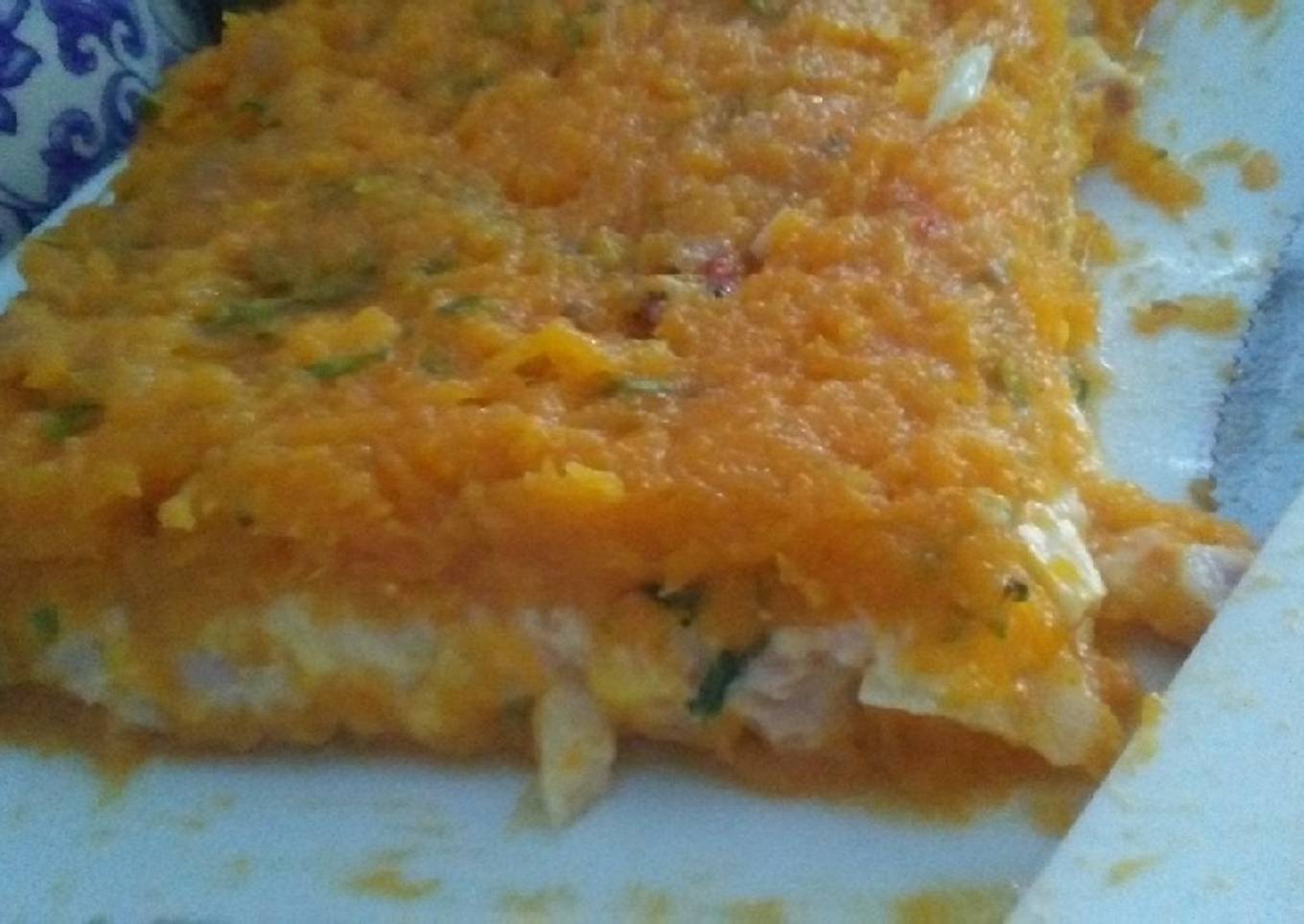 Pastel de calabaza, jamón y mozzarella