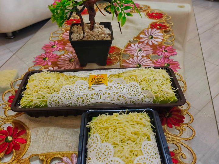  Resep mudah buat Bolu pandan kukus toping keju bahan simpel yang sedap
