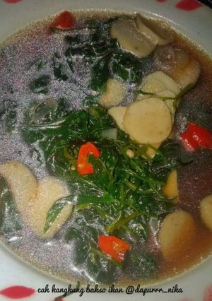 Foto resep Cah kangkung bakso ikan
