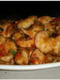 Cazuela de camarones y salmón