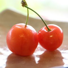A picture of Japanese Confectionary - Sakuranbo Cherries.