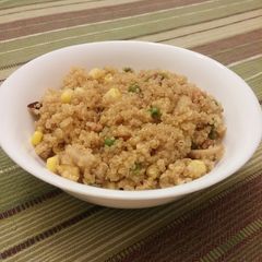 A picture of Quinoa Pilaf with Mushrooms and Roasted Chickpeas.