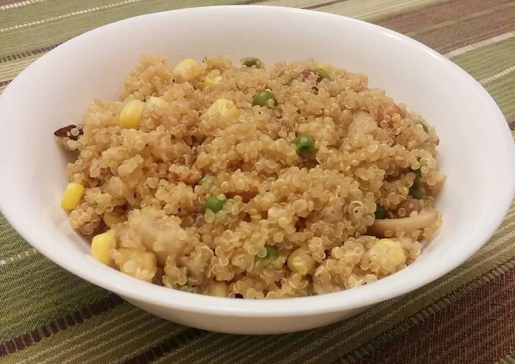 Recipe of Award-winning Quinoa Pilaf with Mushrooms and Roasted Chickpeas