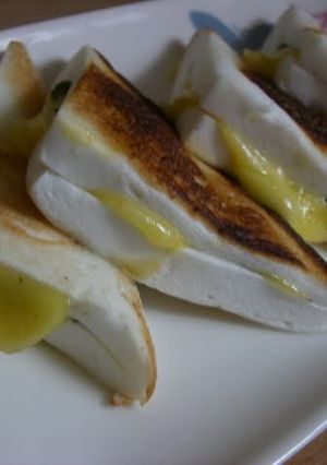 A picture of Melting Hanpen with Shiso and Cheese.
