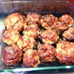 A picture of crab stuffed mushrooms.