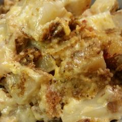 A picture of Cheesy Potato & Stuffing Casserole.