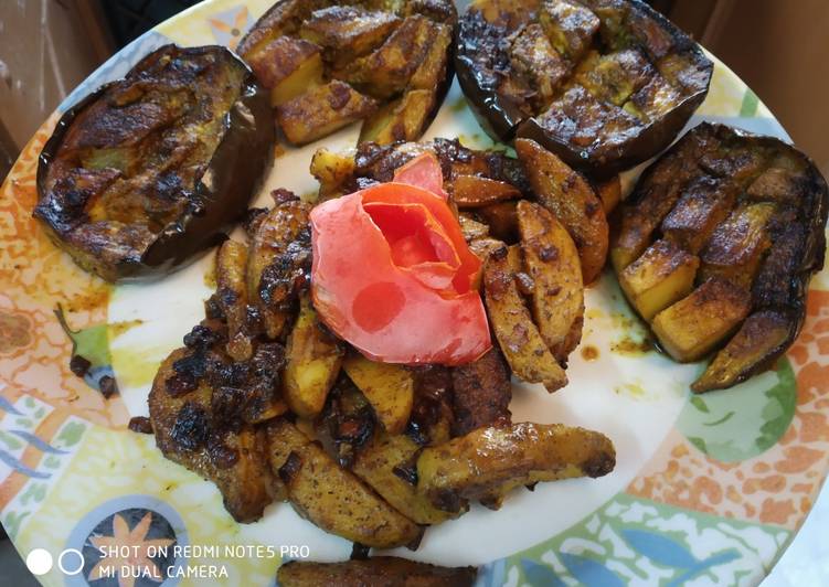 Tips on How to Cook Yummy Stuff Brinjal With Potato Wedges