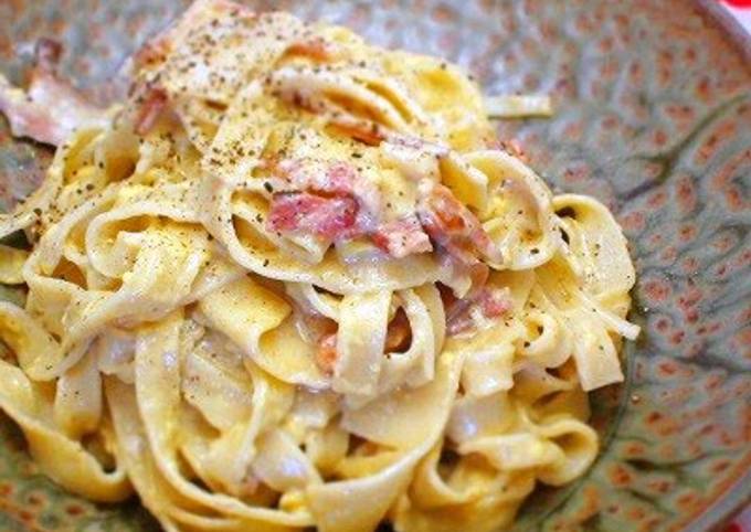 Rich Carbonara with Homemade Pasta Recipe by cookpad.japan - Cookpad