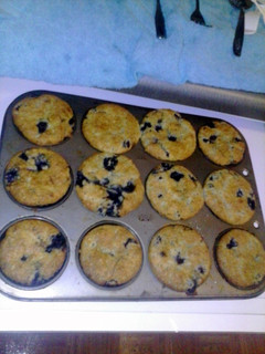 A picture of Creamy Blueberry Muffins.