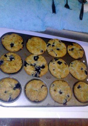 A picture of Creamy Blueberry Muffins.