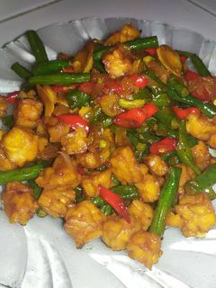 Foto resep Oseng kacang panjang & tempe