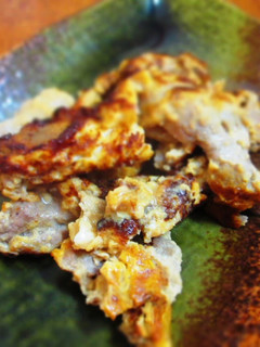 A picture of Great with Rice! Chopped Pork Piccata with Sauce.