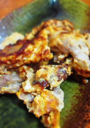 A picture of Great with Rice! Chopped Pork Piccata with Sauce.
