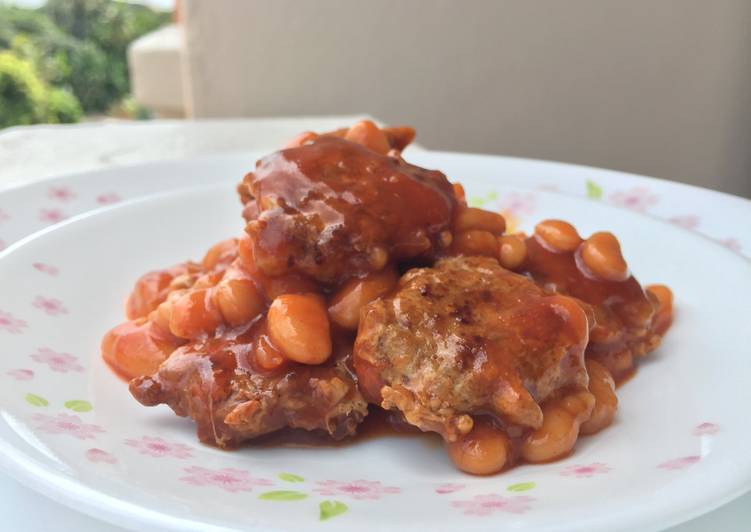 Recipe of Super Quick Homemade Baked Red Bean with Baked Ground Pork