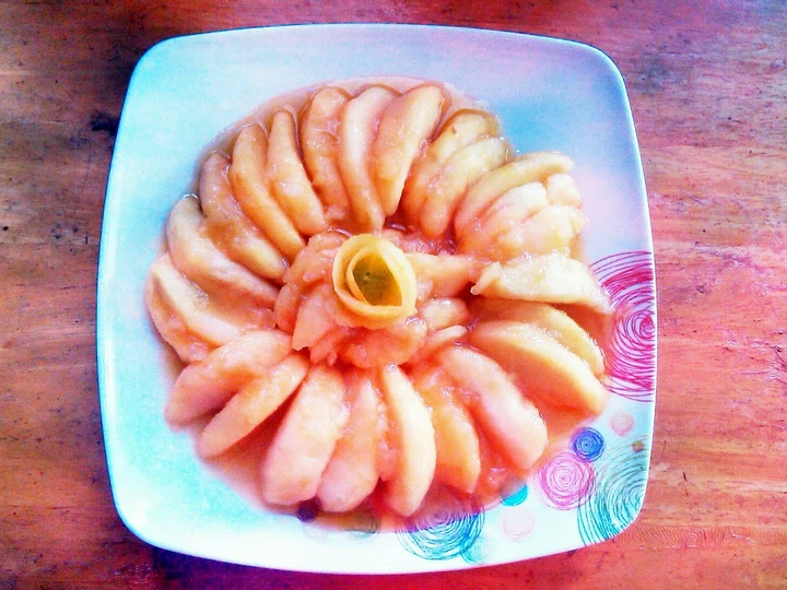 Recipe "Bitter Sweet Fried Apples" the Delicious You can take Joss in your mouth