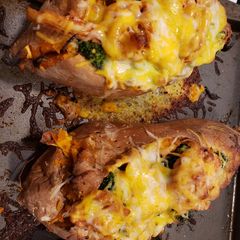 A picture of Baked Stuffed sweet potatoes.