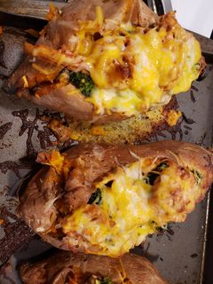 A picture of Baked Stuffed sweet potatoes.