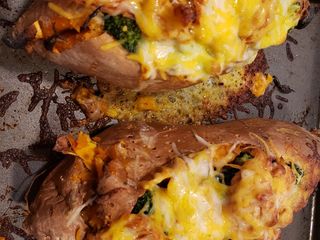 Baked Stuffed sweet potatoes