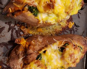 Fast Cooking Methods Baked Stuffed sweet potatoes Delicious Simple