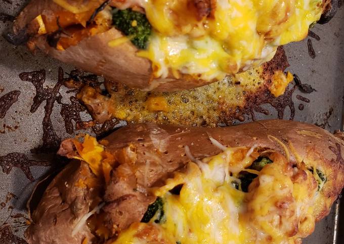 Steps to Prepare Homemade Baked Stuffed sweet potatoes