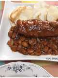 Solomillo de cerdo a la cerveza con champiñones y yuca frita