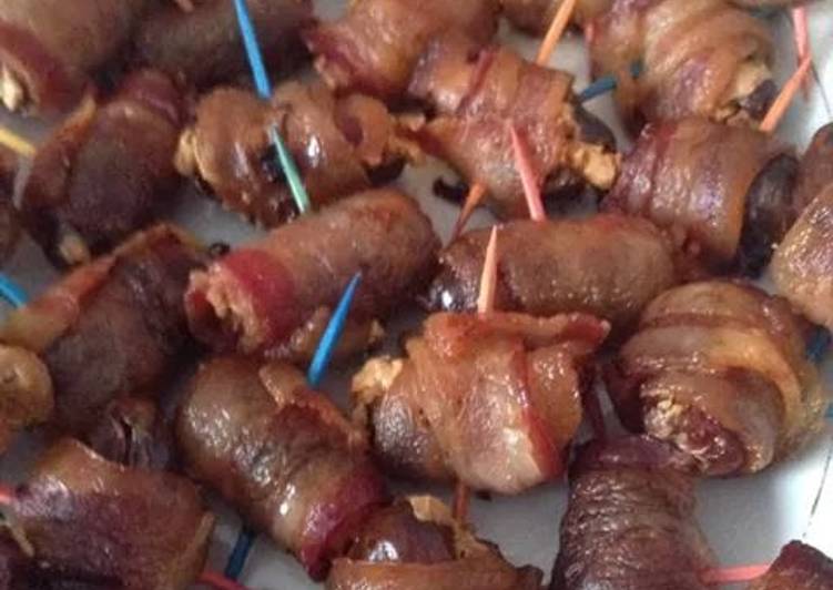 Steps to Prepare Homemade Peanut Butter Bacon Wrapped Dates