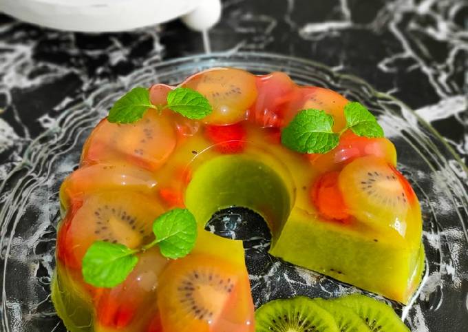Resep Puding Buah Matcha, Lezat